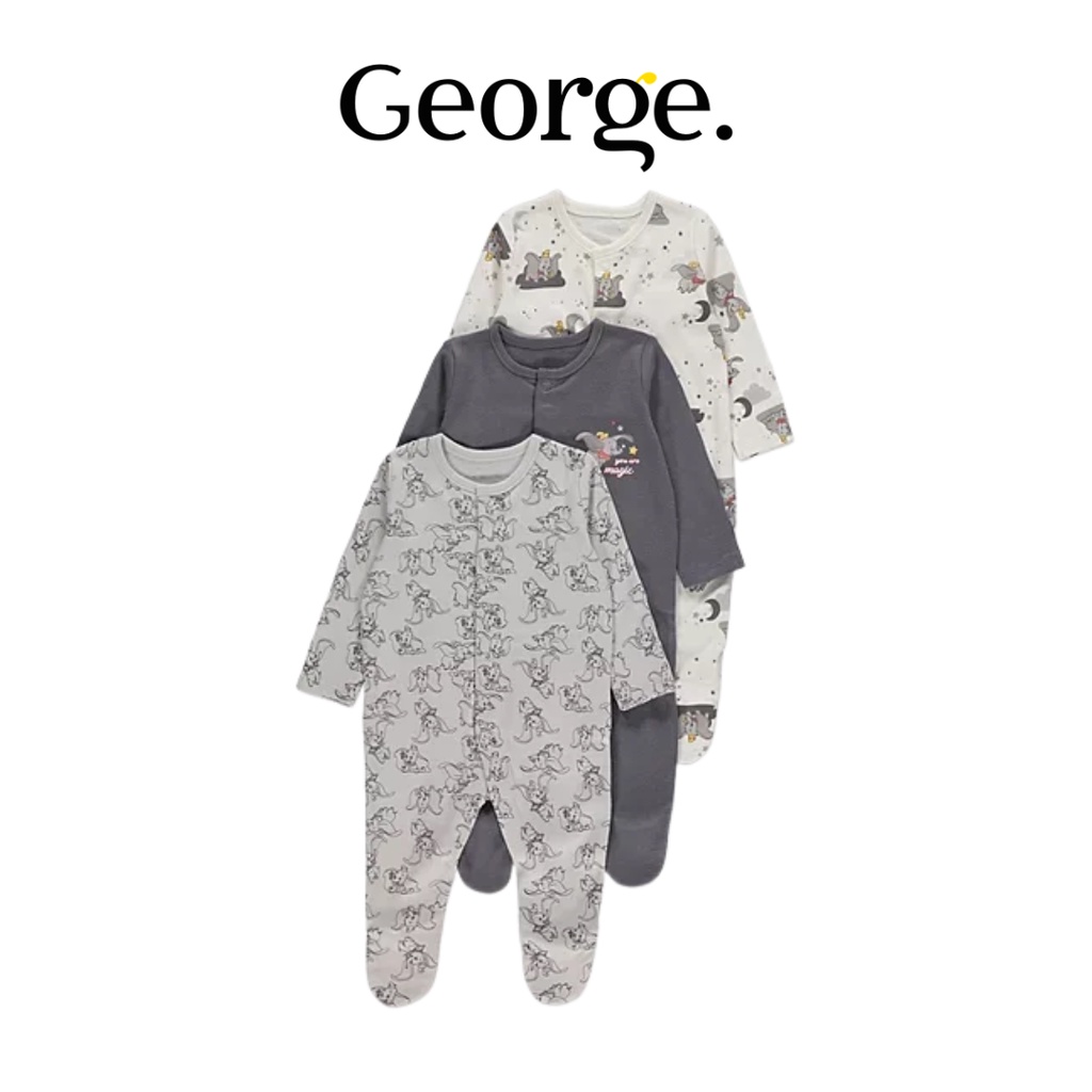 George Disney Dumbo Baby Sleepsuits 3 Pack V UK Shopee Malaysia