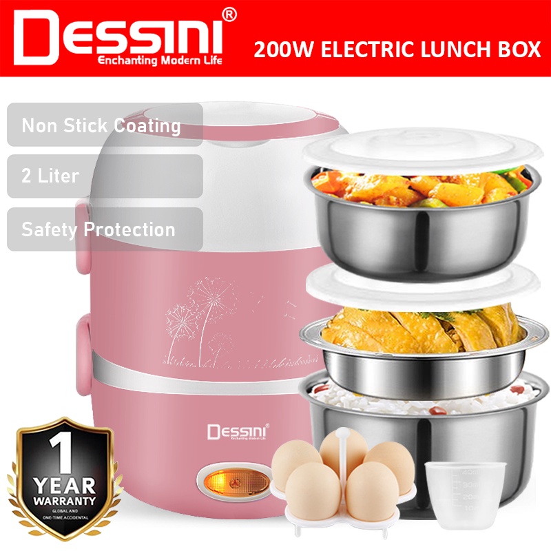 DESSINI ITALY 2L Electric Rice Cooker Lunch Box Non Stick Stainless ...