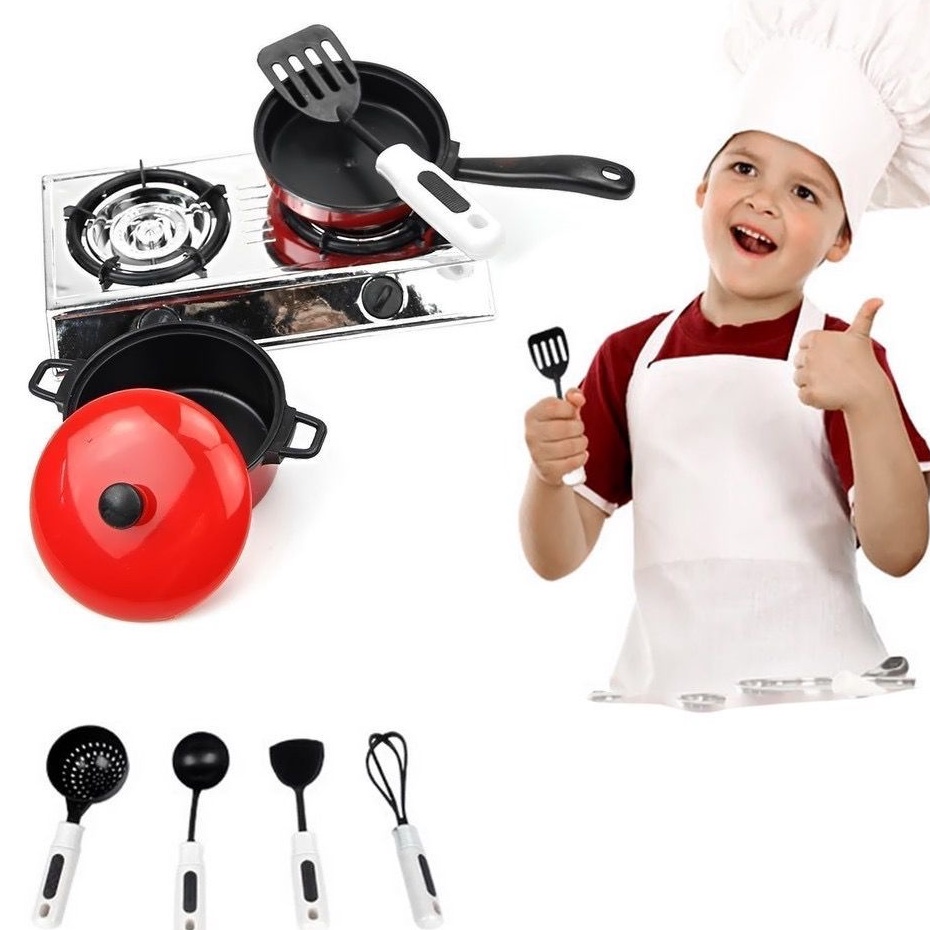 13 Pcs Mini Kids Kitchen Pretend Play Utensils Cooking Pots Children