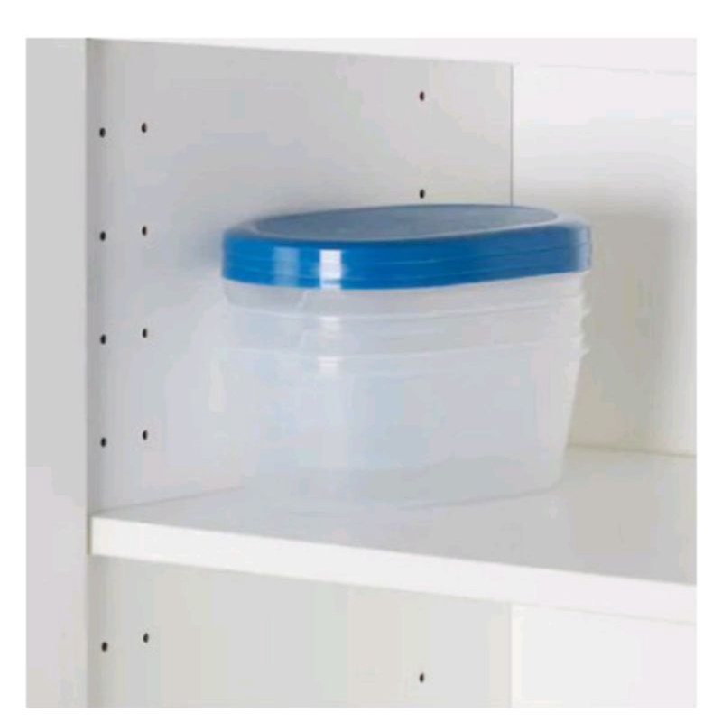 ORIGINAL IKEA JAMKA food container (3 pc/set) 1.2L (white body & blue ...