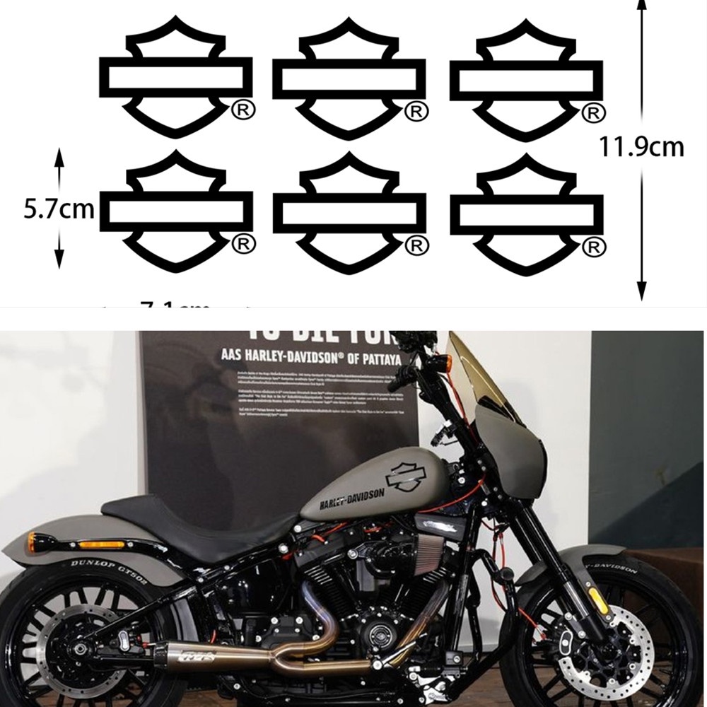 For Harley Davidson Reflective Sticker 6pcs Fuel Tank Decoration