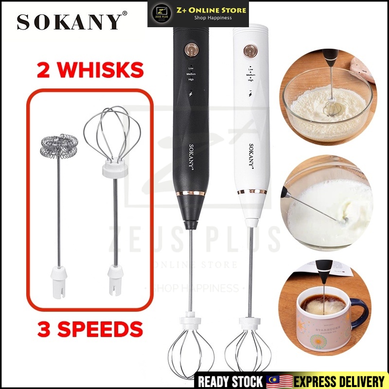 SOKANY Electric Milk Frother USB Hand Blender Mini Electric Hand Mixer