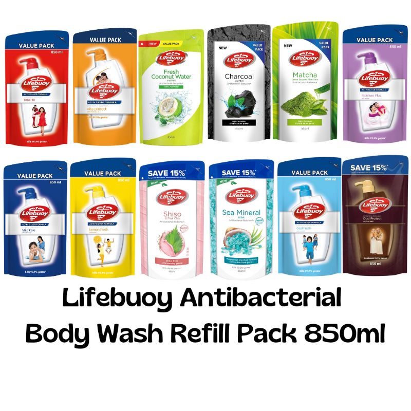 Lifebuoy Antibacterial Body Wash Refill Pack 850ml Shopee Malaysia