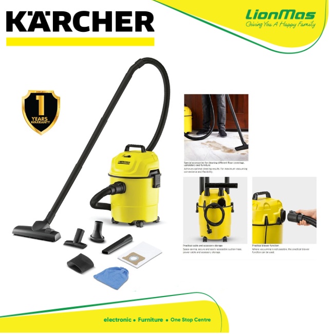 KARCHER WET AND DRY VACUUM CLEANER WD 1 CLASSIC WD1 10983310 Shopee
