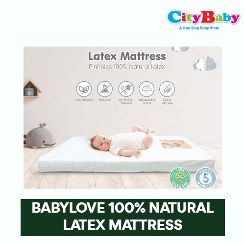 Babylove 100 Natural Latex Mattress (FREE 1 oca baby water pillow + 1