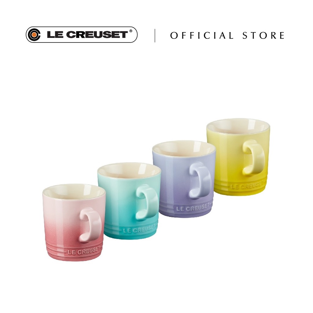 Le Creuset Stoneware London Coffee Mug Pale Rose Cool Mint Pastel Purple Soleil 350ml x Set of 4 Shopee Malaysia
