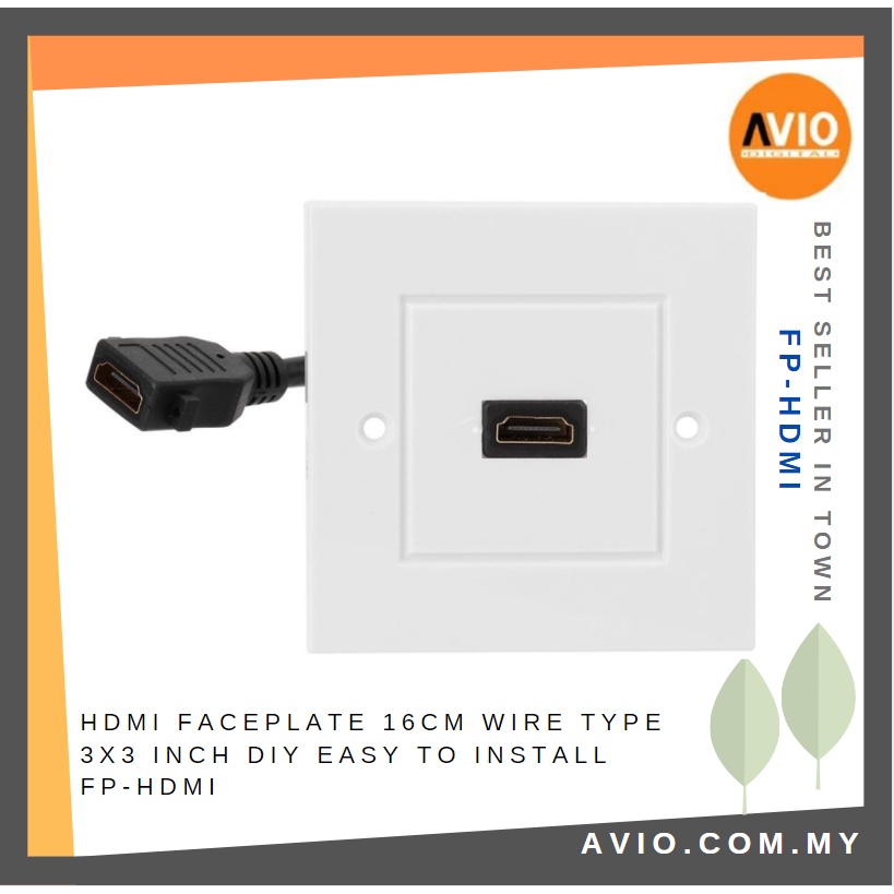 HDMI Faceplate 16cm Wire Cable Type Female to Female 3x3 Inch DIY Easy