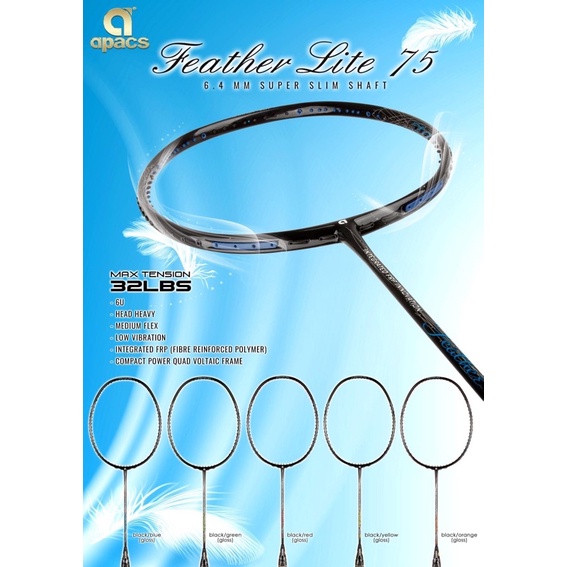 Apacs Badminton Rackets Feather Lite 75 | Shopee Malaysia