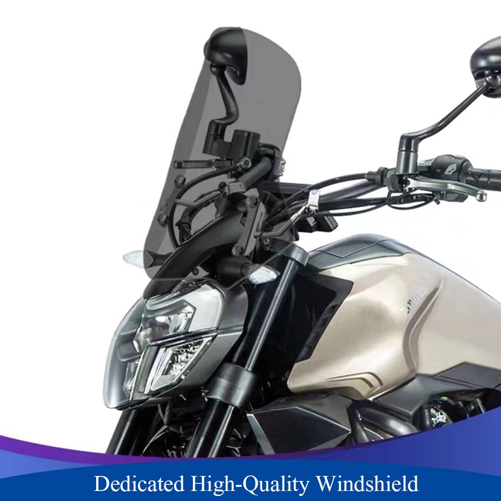 New Motorcycle Fit Zontes ZT310-V ZT350-V Windshield Smoked Windscreen ...
