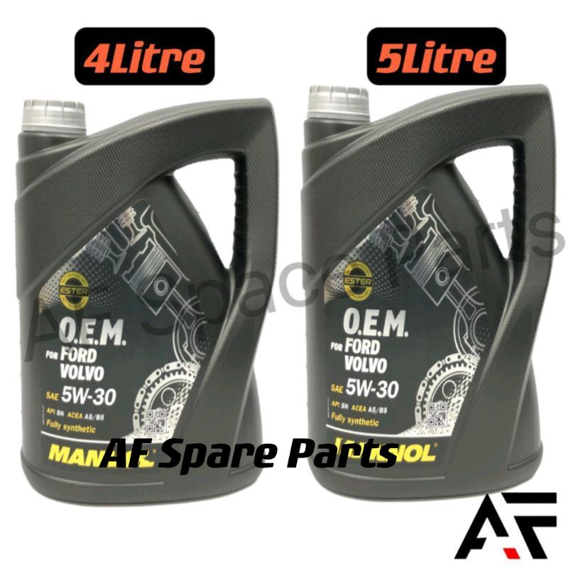 Original Mannol Made In Germany O.E.M for Ford Volvo SAE 5W30 5W30 4Litre 5Litre 7707 Enjin Oil