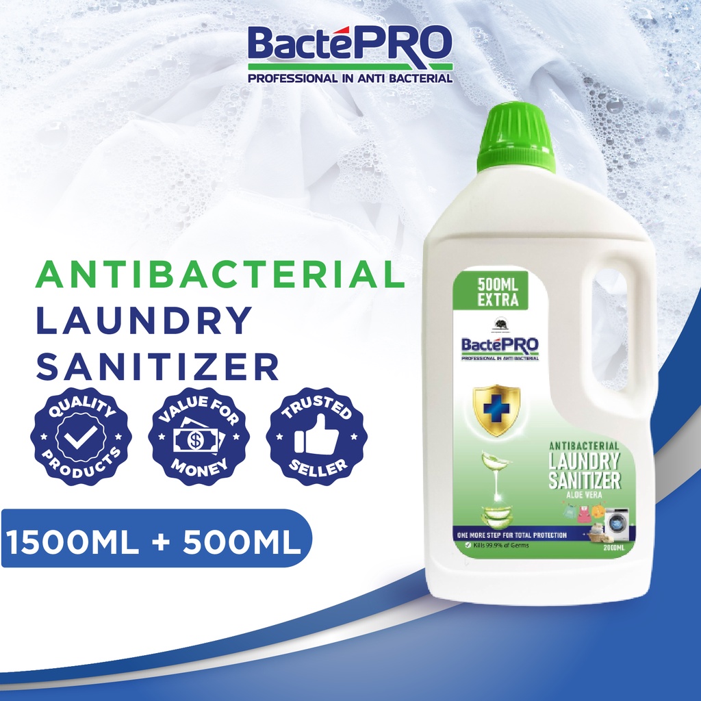 Bactepro Antibacterial Laundry Sanitizer - Aloe Vera 1500ml FREE 500ML ...