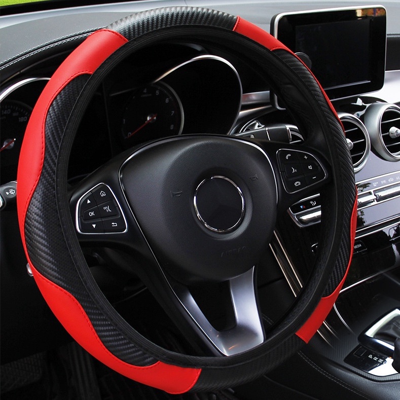 PROTON Carbon Fibre Leather Steering Cover Penutup Stereng 38cm ...