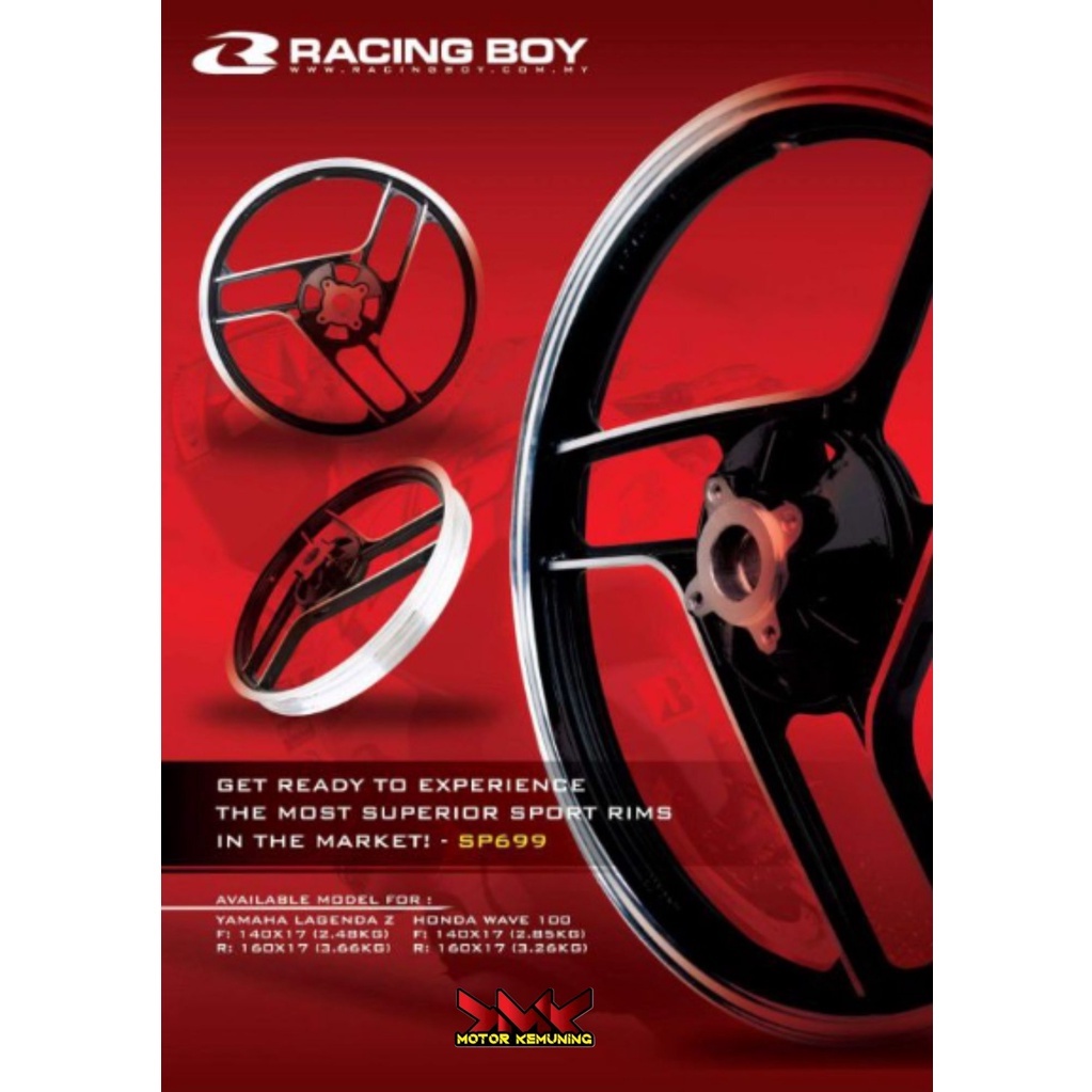 100% ORIGINAL DIJAMIN SP699 / RD699 RACINGBOY RCB 140/160 -17 LAGENDA-Z ...