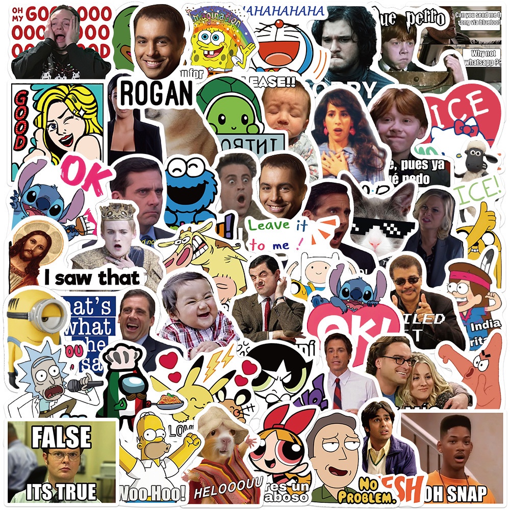 50pcs Funny SNS Memes/Web Spoof Waterproof PVC Stickers | Shopee Malaysia
