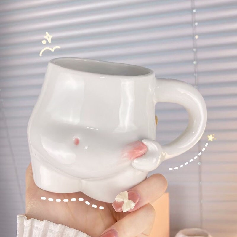 Personalized Ceramic Hand Squeeze Belly Mug Simple Mugs Funny Body Art ...