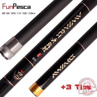 【motion】FunPesca 8M-13M Carbon Telescopic Fishing Rod With Free 3 Tips  Ultra Light Fishing Pole