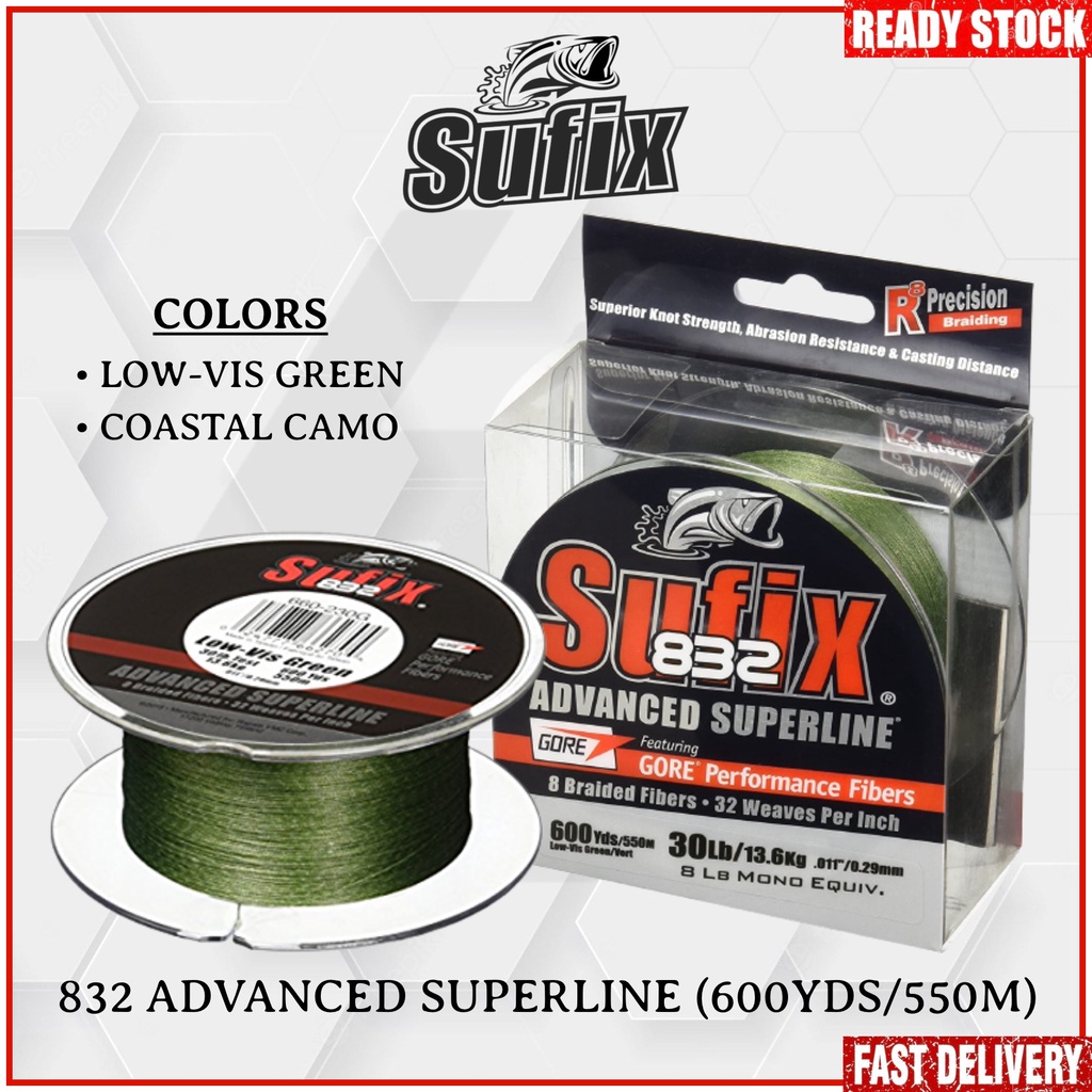 Sufix 832 Advance Superline Gore Performance Fibers Braided Fishing Line  (600 Yards/550 Meter)