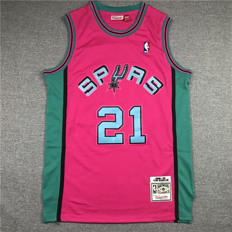 Men's 2022 Jersey San Antonio Spurs Tim Duncan Pink NBA Basketball