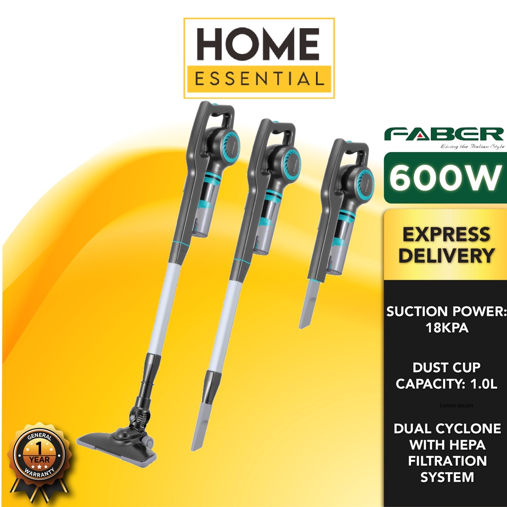 Faber 600W Handheld Vacuum FVC D-CYCLONE 600 | Morgan 600W Dex Upright ...