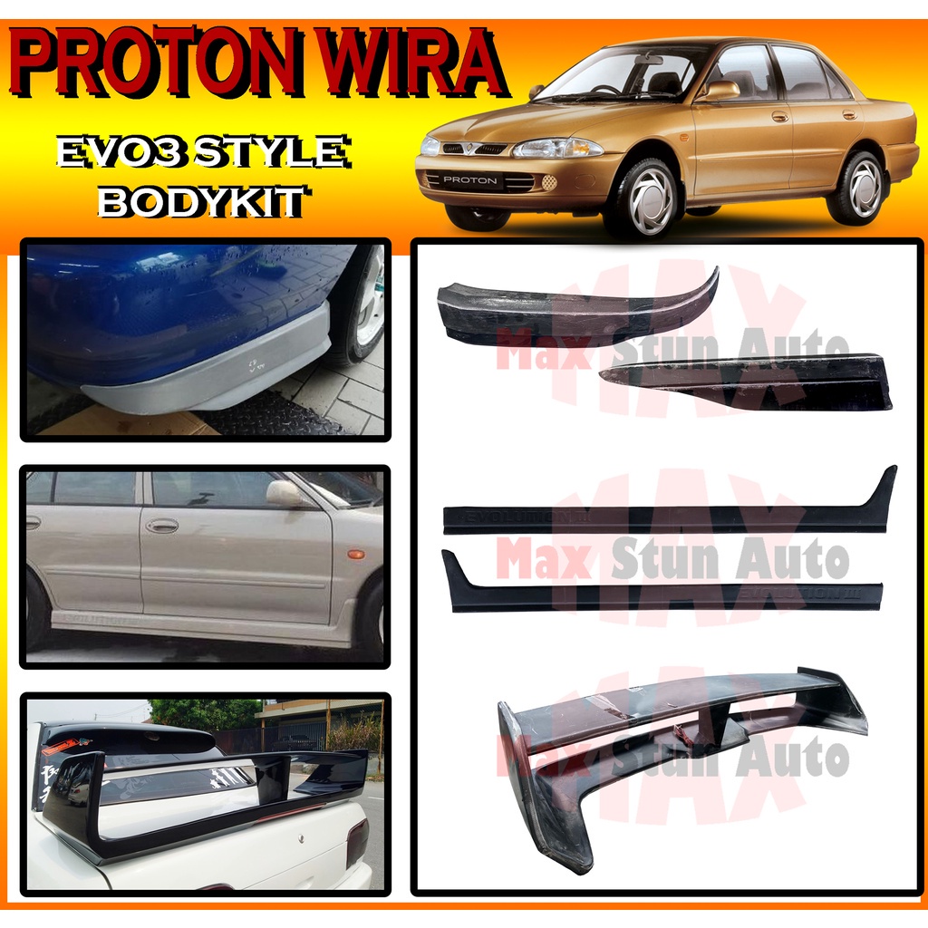 PROTON WIRA SEDAN SALOON EVO3 STYLE BODYKIT (E3) SKIRT LIP FOR WIRA ...