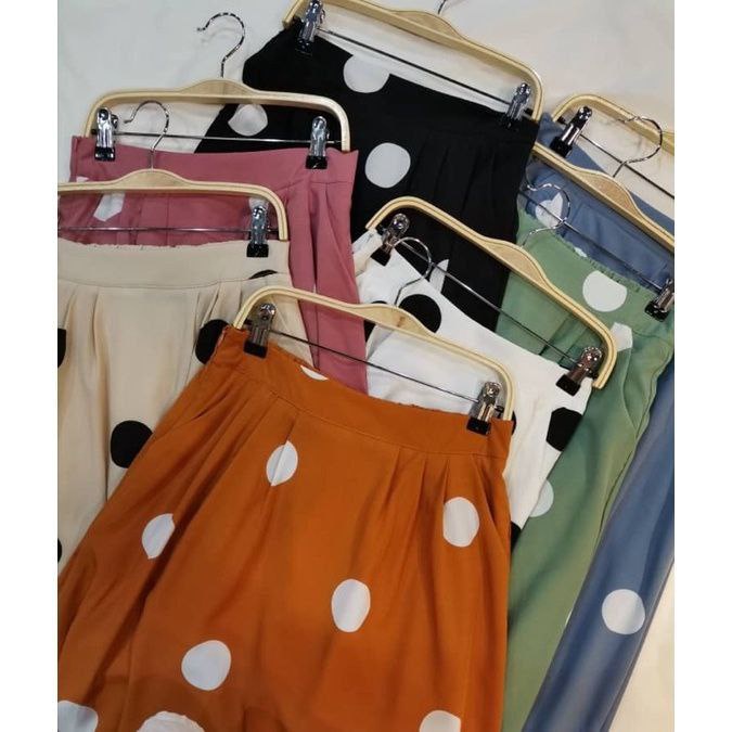 Polka Skirt Labuh Muslimah Long Skirt Kembang Tak Jarang Maxi Women ...