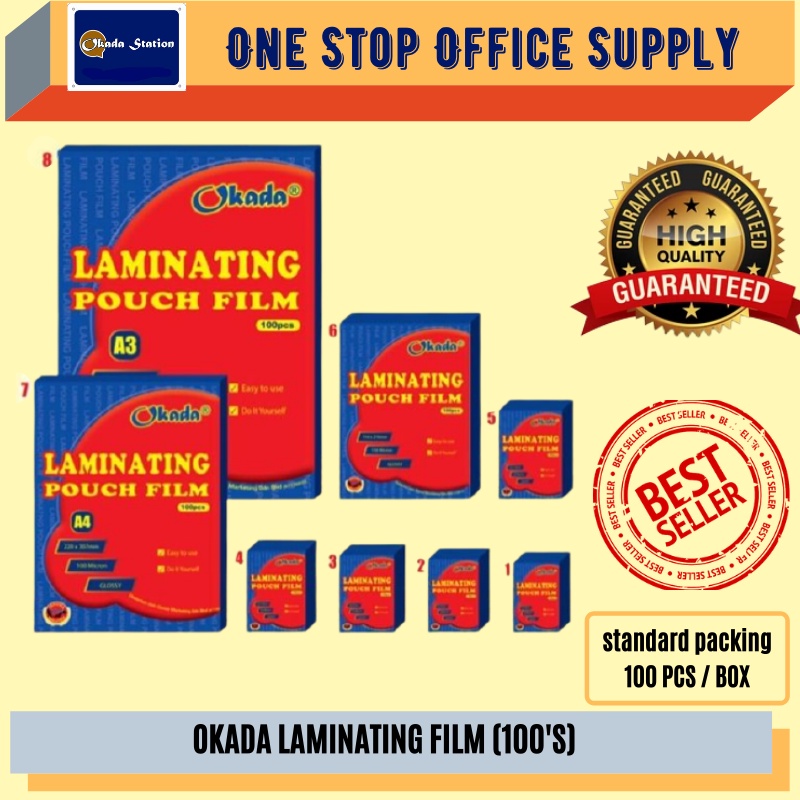 LAMINATING FILM -1 BOX / Laminating Pouch / Micron Plastic Laminating ...