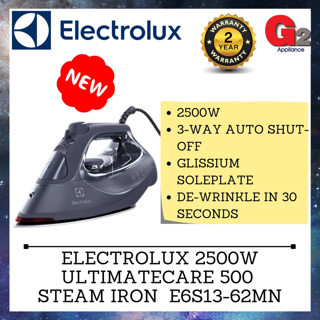 ELECTROLUX (READY STOCK) 2500W ULTIMATECARE 500 STEAM IRON E6S1362MN
