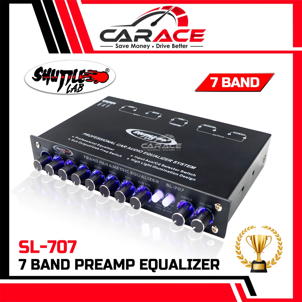 SHUTTLE LAB SL707 7Band PreAmp Parametric PreAmp with Subwoofer