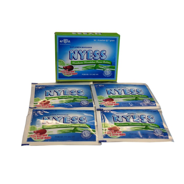 Erela Nyess Effervescent box Contains 4 Sachets Of Throat Pain | Shopee ...