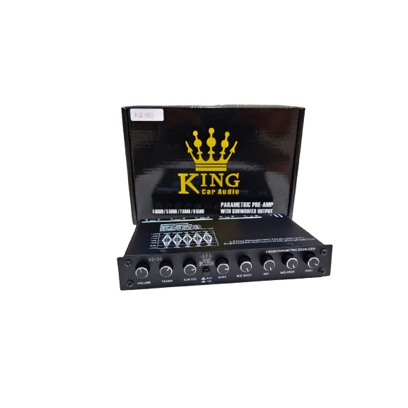KING Car Audio 5 BAND Pre Amp Parametric Equalizer Control with