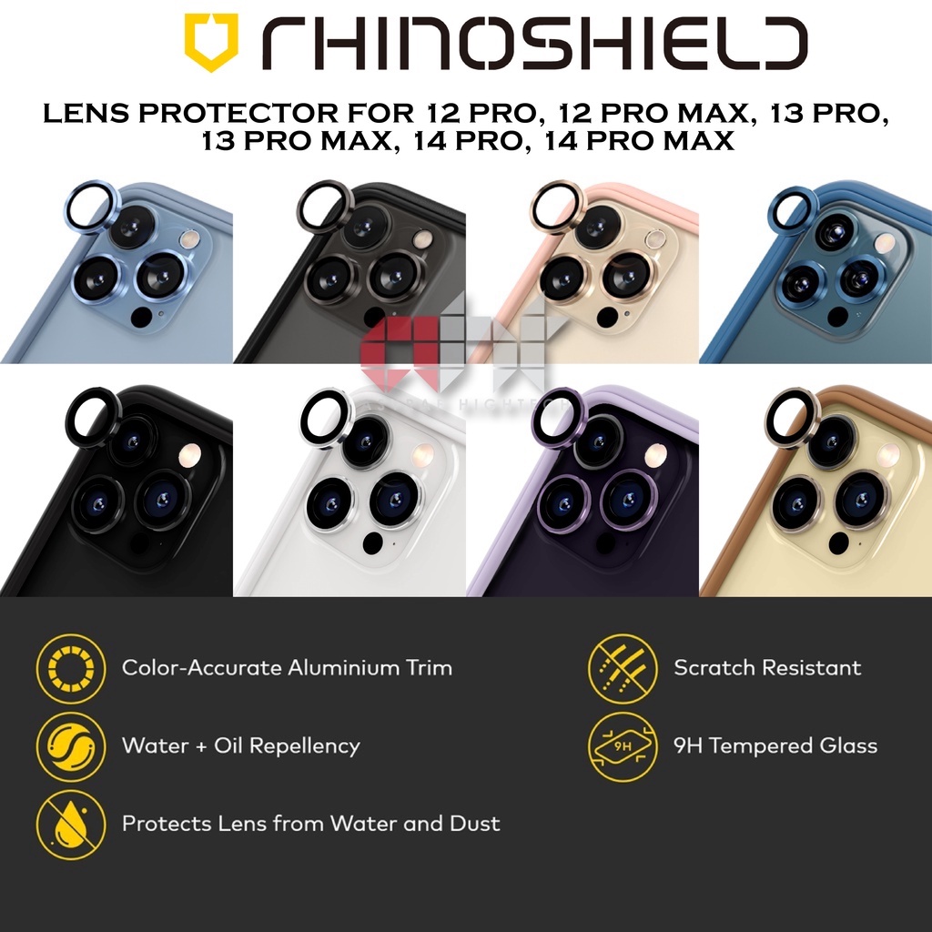 Rhinoshield Lens For Ip 15 14 13 12 Pro Max 9h Tempered Glass Camera Lens Protector [original