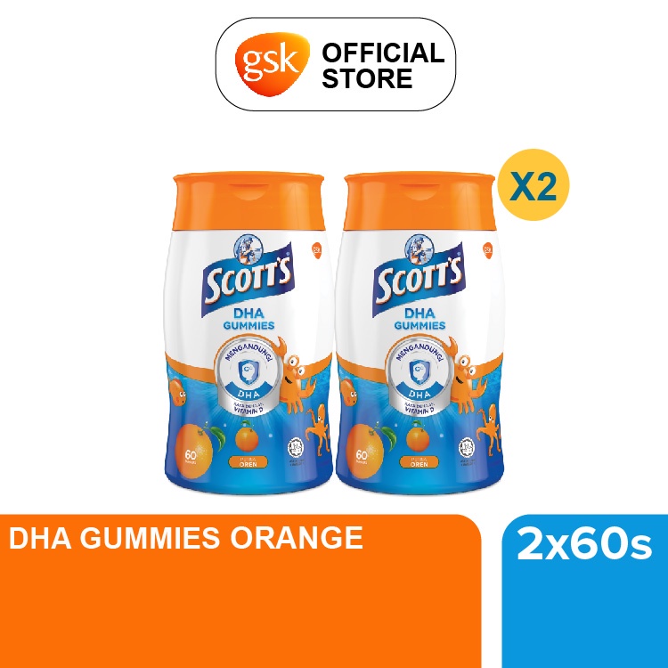 Scott's DHA Chewable Gummies, Fish Oil Omega 3 Children Supplement for