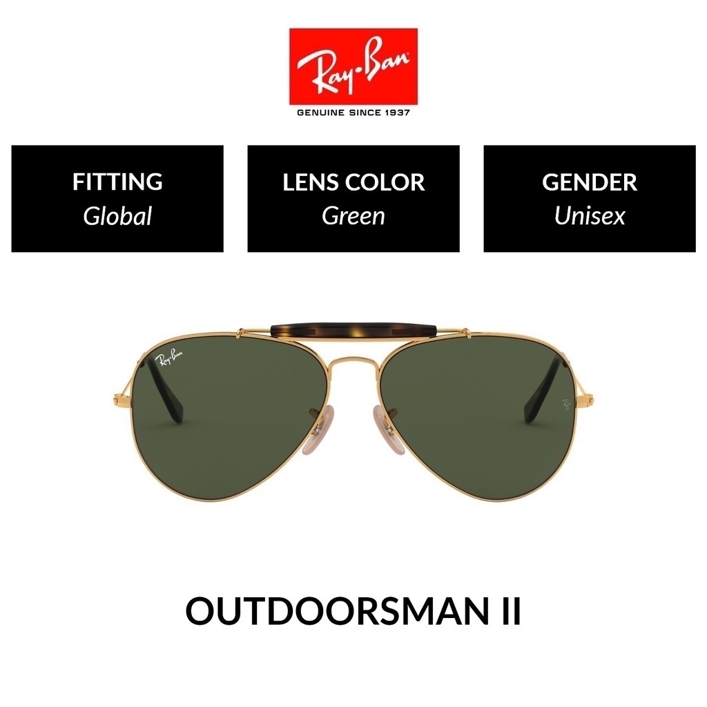 Ray-Ban Outdoorsman II Unisex Global Fitting Sunglasses (62 mm) RB3029 181  | Shopee Malaysia