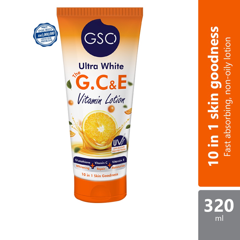 GSO Ultra White The Glutathione, Vitamin C & Vitamin E Body Lotion