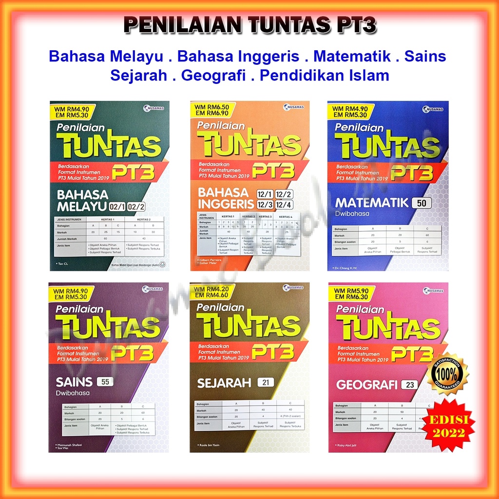 Buku Latihan : Penilaian Tuntas PT3 Edisi 2022 - B.Melayu / B.Inggeris ...