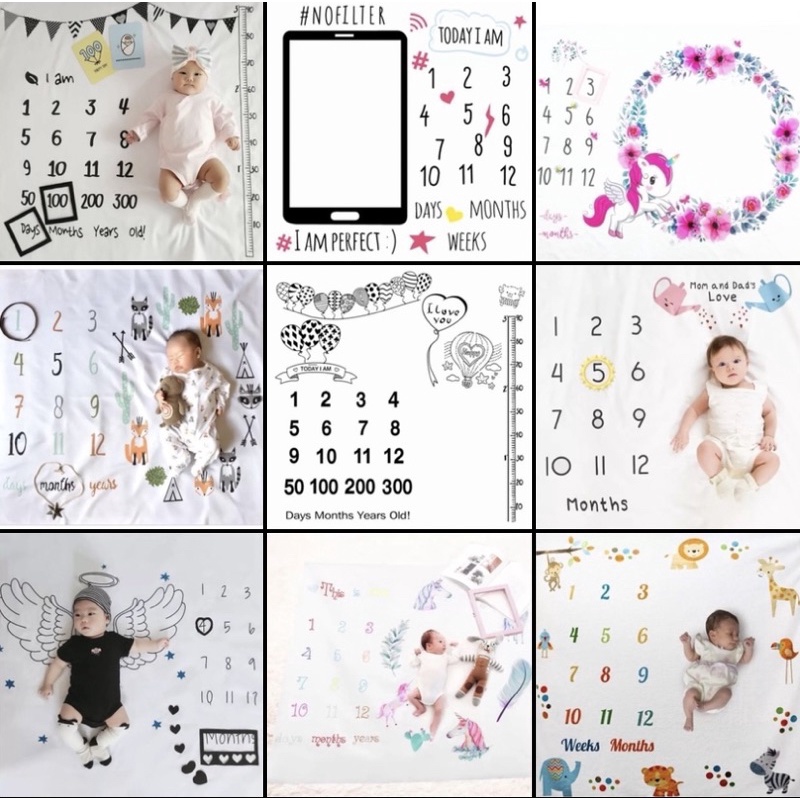 Newborn Baby Monthly Growth Milestone Blanket Photography Props ...