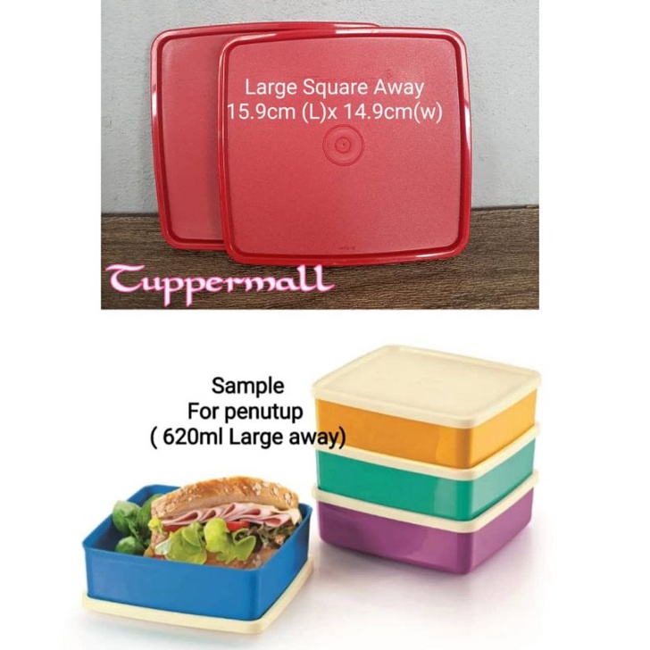 [RANDOM COLOR] Tupperware Spare Part Large square Away (Penutup ...