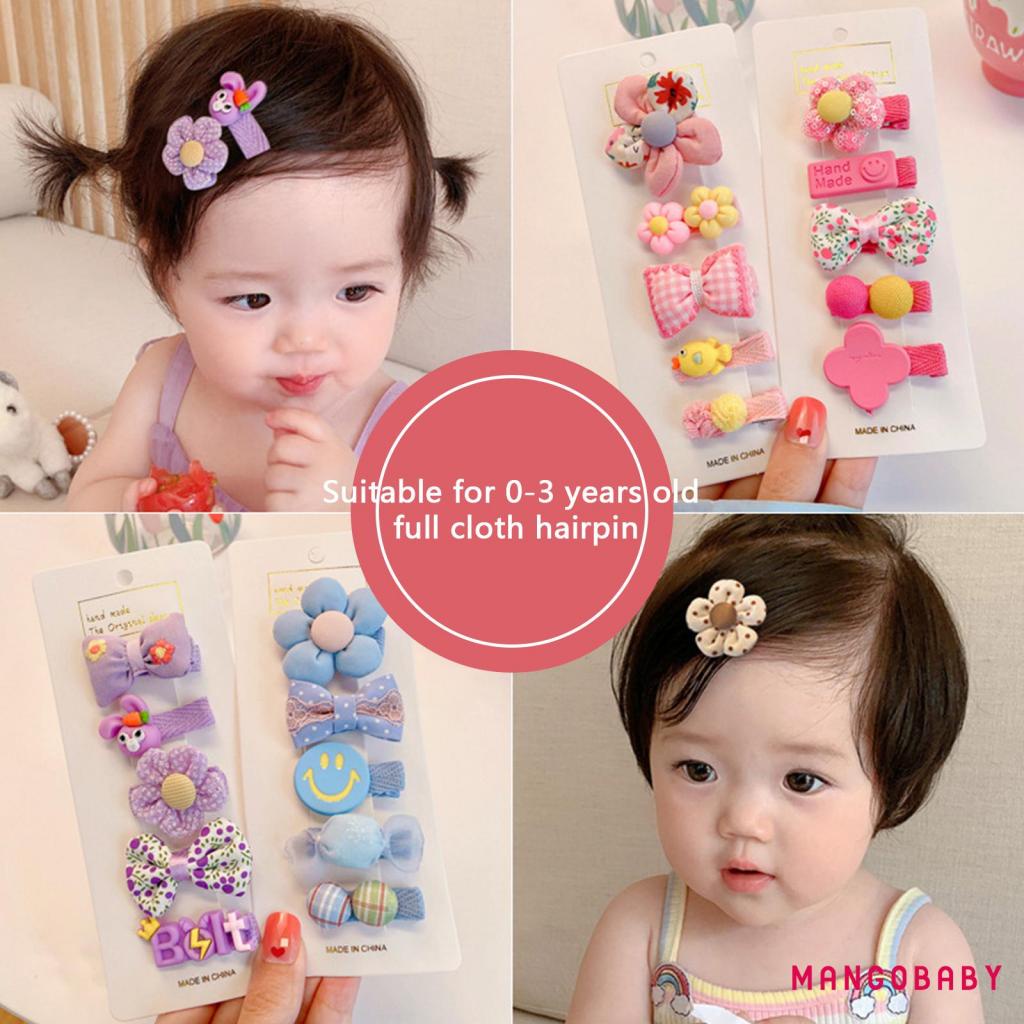 MANGOBaby Girls Alligator Hair Clips Cute 5pcs Flower Bows Barrettes