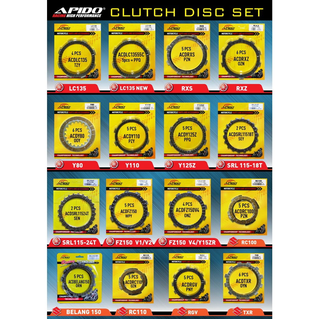 *Ready Stock* Apido Clutch Disk Set Shopee Malaysia
