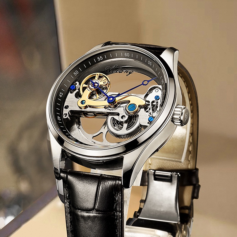 Double-Sided Hollow Men's Fully Automatic Mechanical Watch Support ...