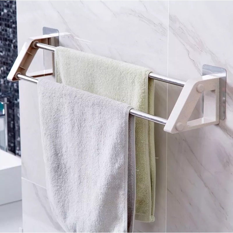 Anti-rust Self Adhesive Towel Bar Toilet Bathroom Towel Hanging Bar Rod ...