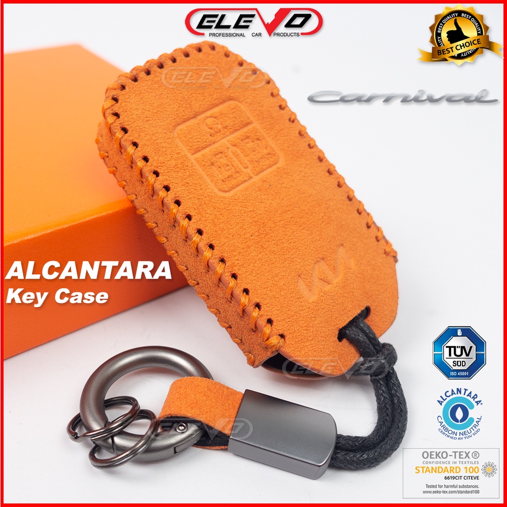 Alcantara KIA Carnival 2022 Leather Key Case Key Cover With Key Chains Shopee Malaysia