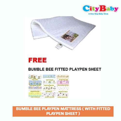 Bumble Bee Playpen mattress ( with fitted playpen sheet ) Shopee Malaysia