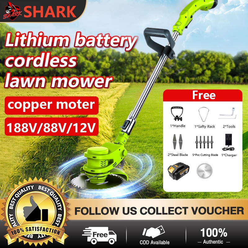 Shark 388v 188v Household Lawn Mower Pemotong Rumput Lithium Battery