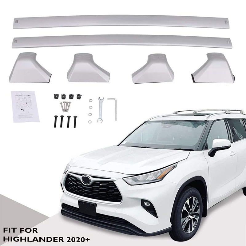 thumbnail image 2 of Autobrother Cross Bars For Toyota Highlander 2020-2021 XLE Limited Platinum – Black Aluminum Roof Rail Racks, 120lb Capacity 2 of 5
