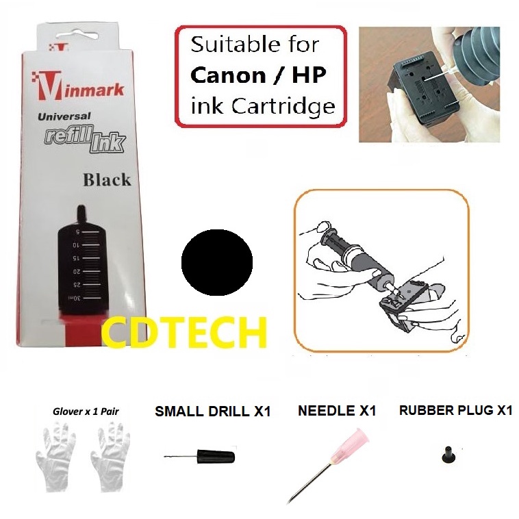 Universal Refill Ink (30ml) Compatible Canon/Brother/Epson/HP ...