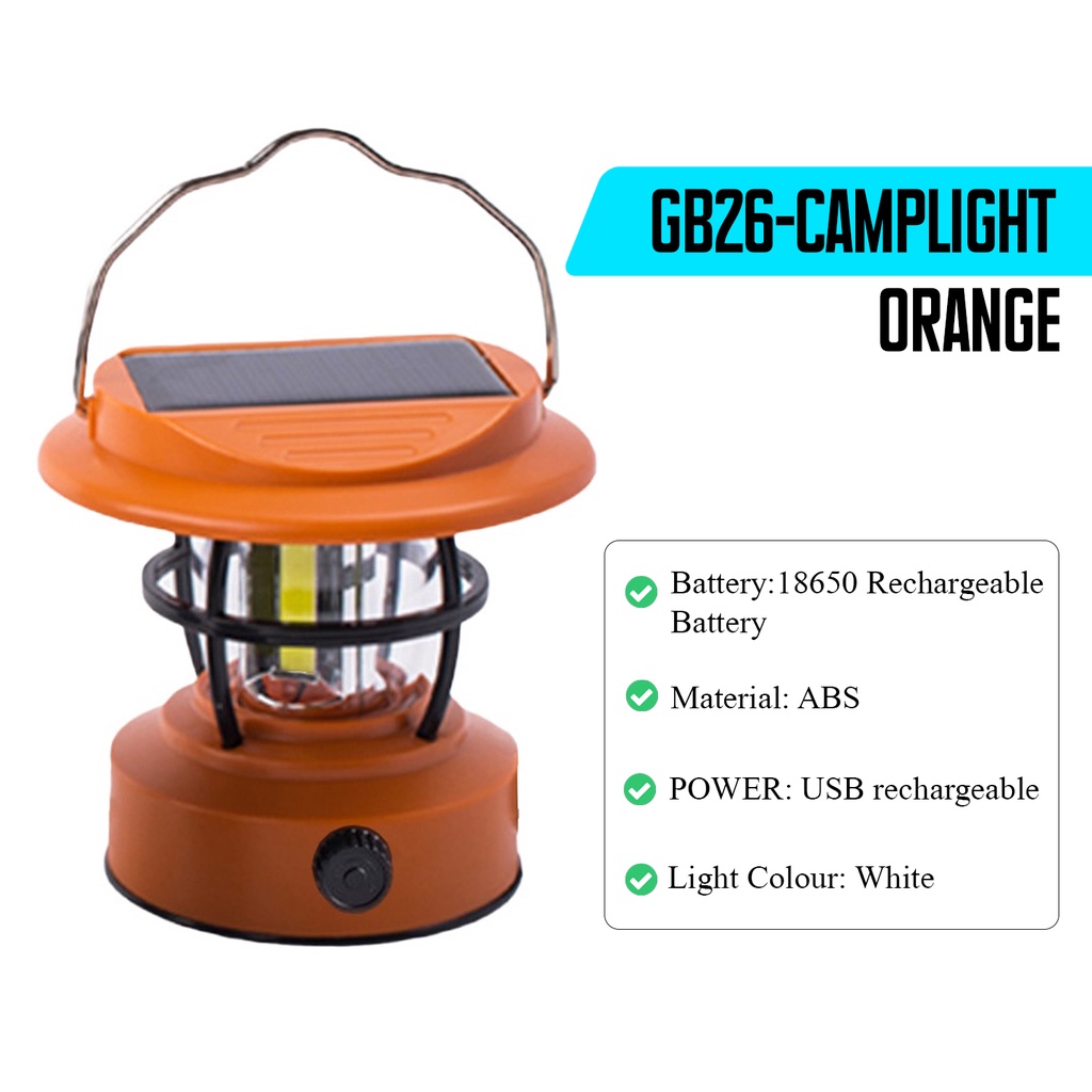 SH5800T Rechargeable 3 in 1 Solar Ultra Bright 6 LED Camping Tent