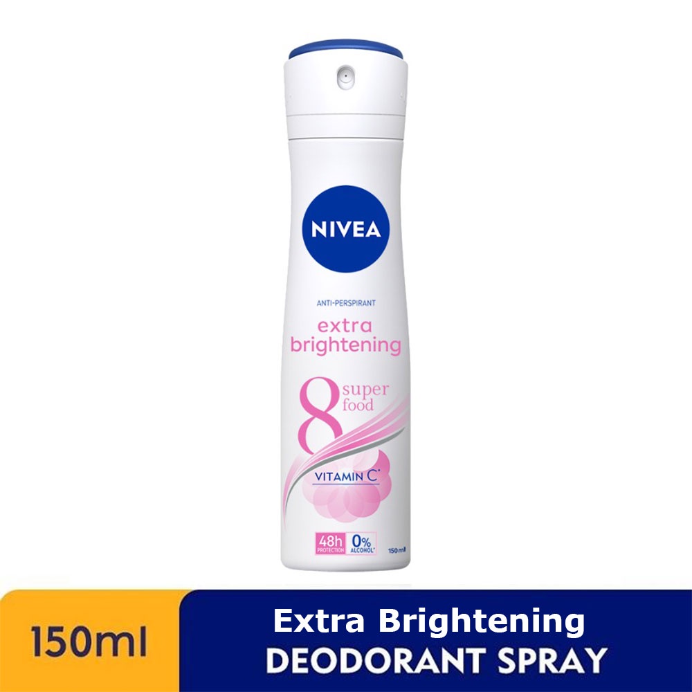 NIVEA Female Deodorant Extra Brightening Vitamin C Deodorant Spray, 48 ...