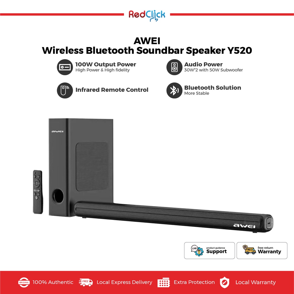 Awei Y520 /Y990 /Y999 Home Theater TV Soundbar Wireless Bluetooth 5.0 ...