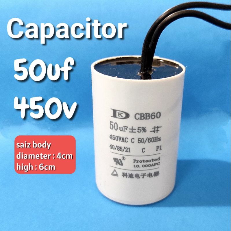 50uf 450v small saiz Capacitor Water pump air compressor Shopee Malaysia